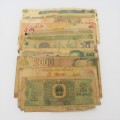 Lot of 10 well used world banknotes