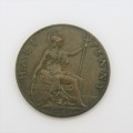1916 Great Britain half penny XF+