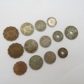 Lot of 13 old Egyptian coins