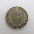 1914 German East Africa J Silver quarter Rupie - Au