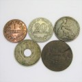 Lot of 5 coins - each over 100 years old