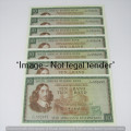 TW de Jongh 3rd Issue - Lot of 7 banknotes R10 with consecutive numbers - some spots