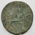 Ancient Roman Galigula coin ( 37 to 38 Ad ) VESTA reverse - very rare