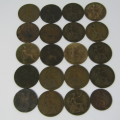 Lot of 20 antique coins - each one over 100 years old