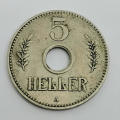 German East Africa 1913 Five Heller