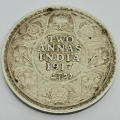 India 1917 Silver 2 Annas