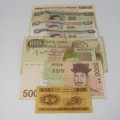 Lot of 8 world bank notes