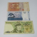 Lot of 10 world bank notes