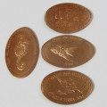 Lot of 4 elongated coins with fish