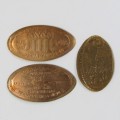 Lot of 3 elongated coins - Gary E Lewis, Key West Aquarium, Hawaii Law Enforcement