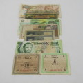 Lot of 10 old bank notes
