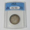 1896 ZAR Two Shilling graded AU50 by ANACS