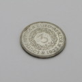 1923 South Africa 3d tickey in AU condition