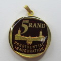 1994 Mandela Presidential Inauguration R5 gilded pendant