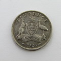 1926 Australia Sixpence error coin - cracked die