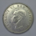 South Africa 1944 half crown AU with mint lustre