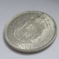South Africa 1944 half crown AU with mint lustre