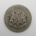 Sweden 1875 silver 1 krona well used