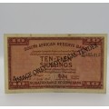 M.H. de Kock 1947 Ten Shilling banknote VF+