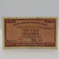 M.H. de Kock 1947 Ten Shilling banknote VF+