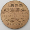 1820-1970 Bronze British settlers medallion