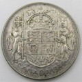 Canada 1946 silver 50 cent - hoof just touching 6 - XF+