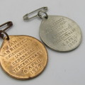 Pair of Van Riebeeck 1952 300 Years medallions in different metals