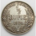 German East Africa half rupie 1904A aXF