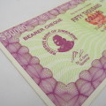 Zimbabwe Uncirculated pair of $50 000 bearer cheques 31 December 2006 Demand