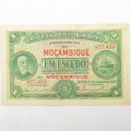 Mozambique 1 Escudo 1921 - VF+ with creases