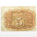 US postal currency note 1863 - 5 cents