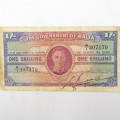 Malta One shilling banknote 1943