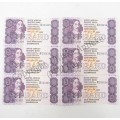 GPC de Kock 3rd Issue lot of 6 uncirculated R5 notes in sequence