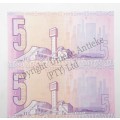 Lot of 8 GPC de Kock 3rd issue R5 notes - Replacement banknotes in sequence