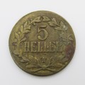 German East Africa 1916 T 5 Heller scarce VF+