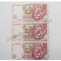 Lot of 3 consecutive numbered CL Stals R50 banknotes