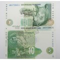 Lot of 3 consecutive numbered CL Stals R10 banknotes