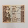 South Africa Chris Stals & GPS de Kock R20 banknotes