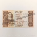 Lot of 3 GPC de Kock R20 banknotes - unused - some creases