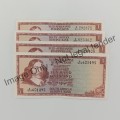 TW de Jongh 1967, 1972, 1973 & 1975 R1 banknotes - all years Issued