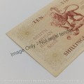 MH de Kock 1956 Ten Shillings banknote AU single fold