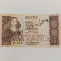 GPC de Kock 1984 Twenty rand replacement banknote Z13