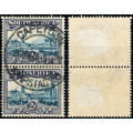 South Africa - 1930 - 1945 - 2d blue and violet fine used . vertical pair . SACC 44c .