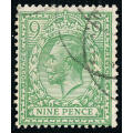Great Britain - 1924 - 26 - Geo V - 9d olive-green fine used . SG 427 .