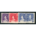 Grenada - 1937 - Coronation - Set of 3 mint hinged . SG 149 - 151 .