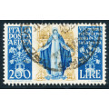 Italy - 1948 - 600th Birth Anniv of St. Catherine - 200L blue and bistre fine used . SG 703 .