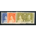 Seychelles - 1937 - Coronation - set of 3 mint unhinged . SG 132-134 .