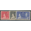 Somaliland Protectorate - 1937 - Coronation - Set of 3 mint unhinged . SG 90-92 .