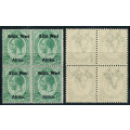 South West Africa - 1923 - Geo V - ½d green . Block of 4 mint unhinged . SACC 1 .