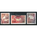 South West Africa - 1974 - Rock Engravings - Set of 3 fine used . SACC 273-275 .